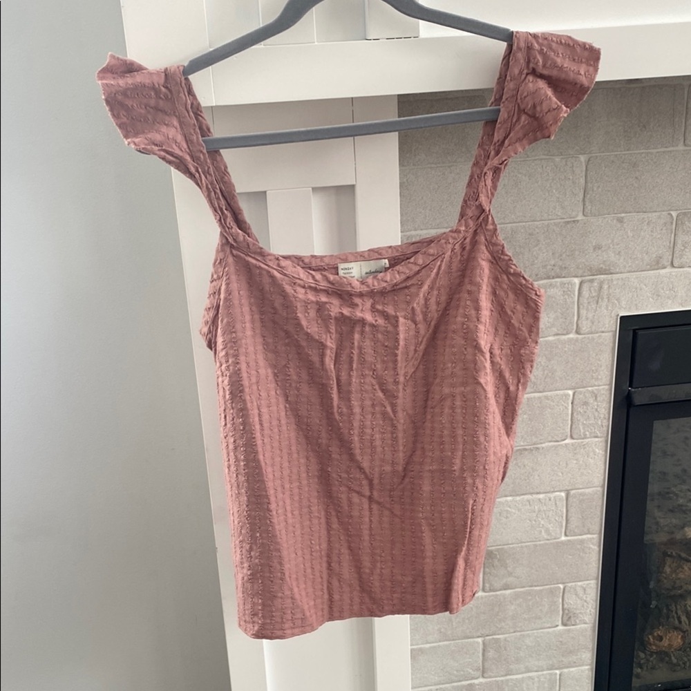 Anthropologie Saturday Sunday | Women's Dusty Rose Pink Textured sleeveless Top